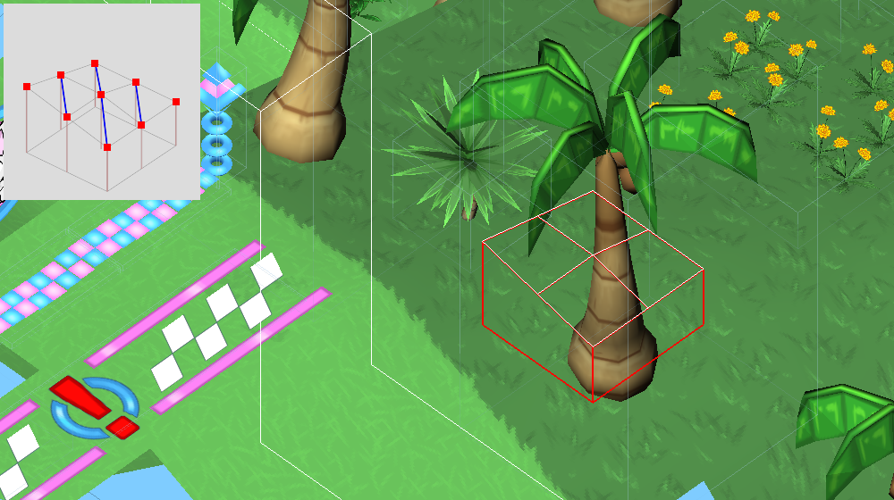 An image of the block editing tool being used on a stage in the game